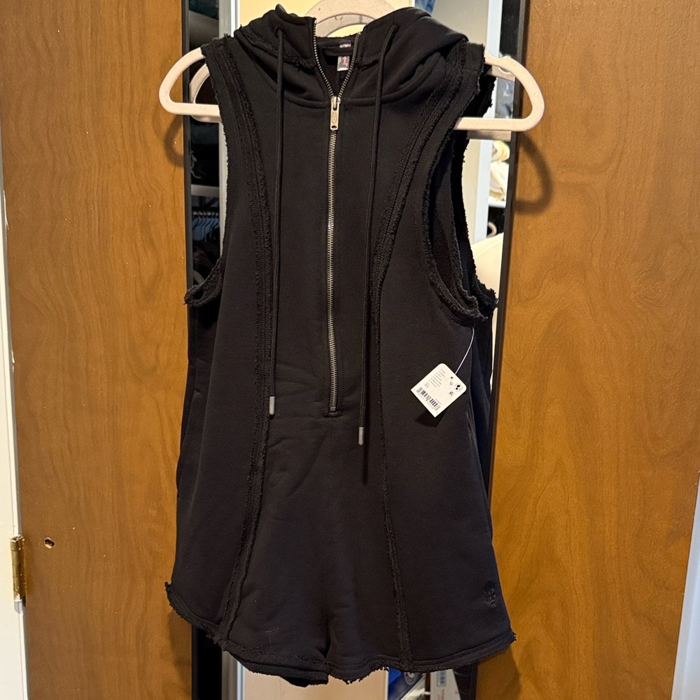 Free People Black Sleeveless Bodysuit size XS